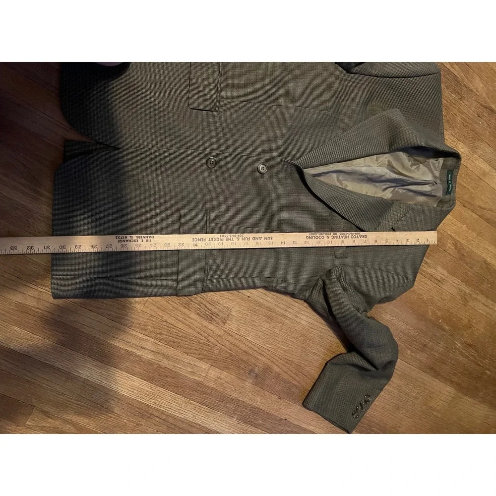 Lauren Ralph Lauren Pure New Wool Blazer Olive Brown Check Sport Coat Canada 42R